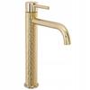 Lungo Art Rea Tall Countertop Quilted Gold Glossy Washbasin Faucet