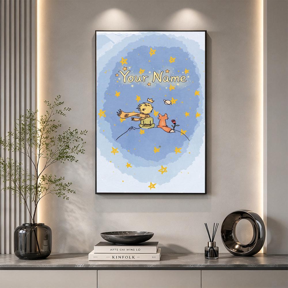 Little Prince Customize Your Name Diamond Painting Round Diamond Rhinestones Mosaic Diamond Embroidery Wall Paintings Rhinestones Gift Frameless