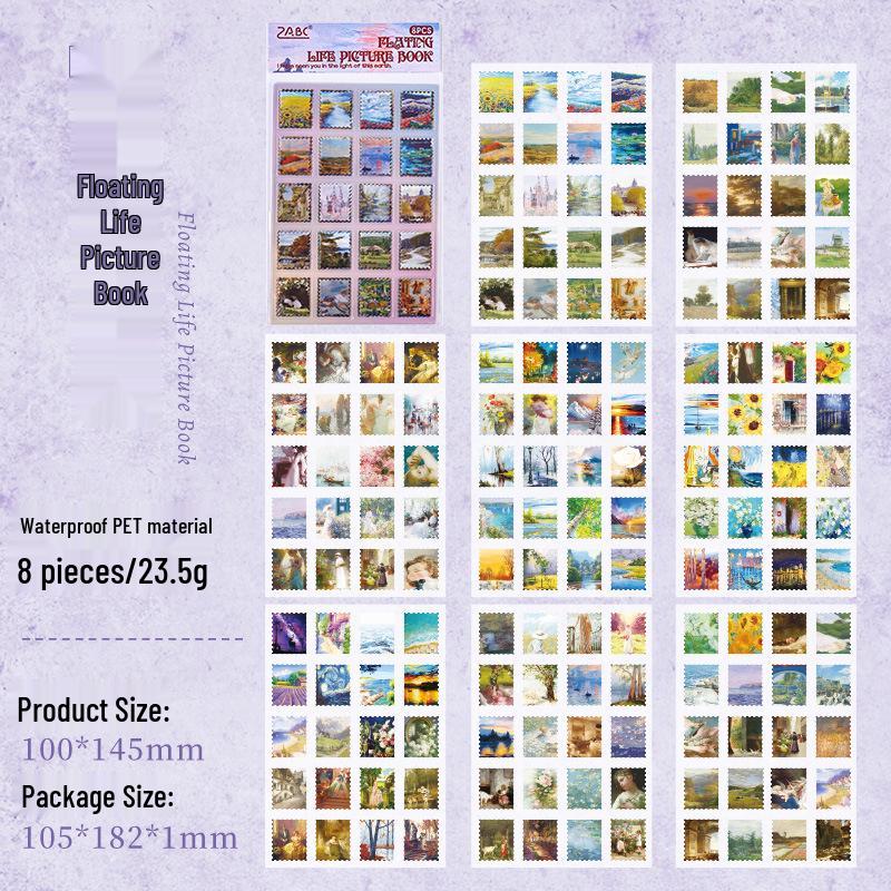 Yuezhen Wu Dong Retro Berlin Creative Die-Cut PET Journal Stickers