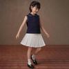 Hacikis Girls' Sleeveless Polo Collar Knit Top