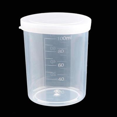 Xihe 100ml Thickened Plastic Measuring Cups with Lids (100-Pack)