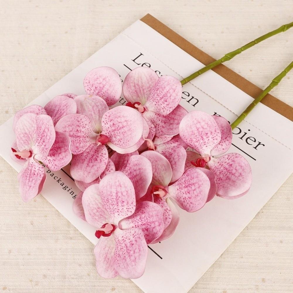 Real Touch Simulation Big Moth Orchid Handmade Fake Flower Branch Faux Phalaenopsis  Teacher's Day