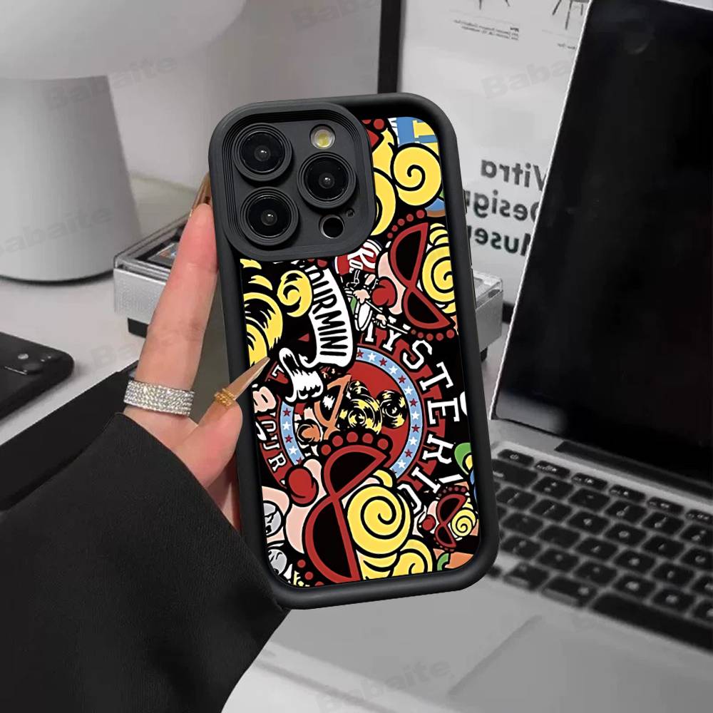 

Japan Fashion H-Hysteric M-Mini For iPhone 17 Pro Max 16 15 14 13 12 11 Plus Black Soft Phone Cover iPhone 16pro max