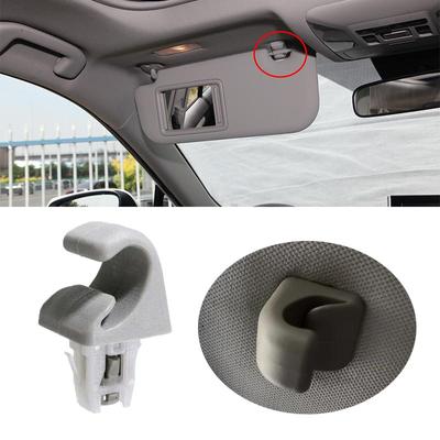 Clip de visera solar gris para Toyota Camry Corolla Matrix Highlander Prius Rav4 Solara Soporte de gancho de hebilla de visera solar para techo de automóvil sin cubierta