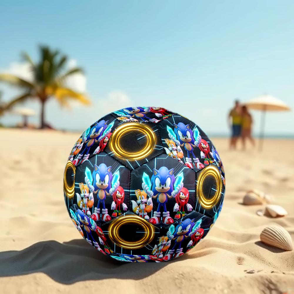 1pc Sonic the Hedgehog Football Soccer Ball Size 5 Indoor Soccer Ball Fashion Colorful Backyard Game -Great For Sports Fans Gift HE40