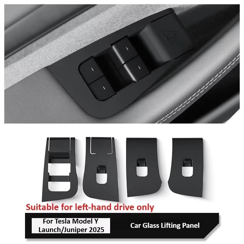 Car Glass Lifting Panel for Tesla Model Y Launch/Juniper 2025 Window Button Frame Protective Sticker Silicone Car Accessories