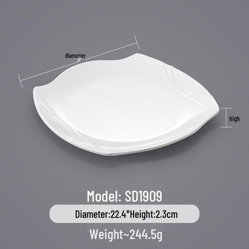 Melamine Square White Serving Plate