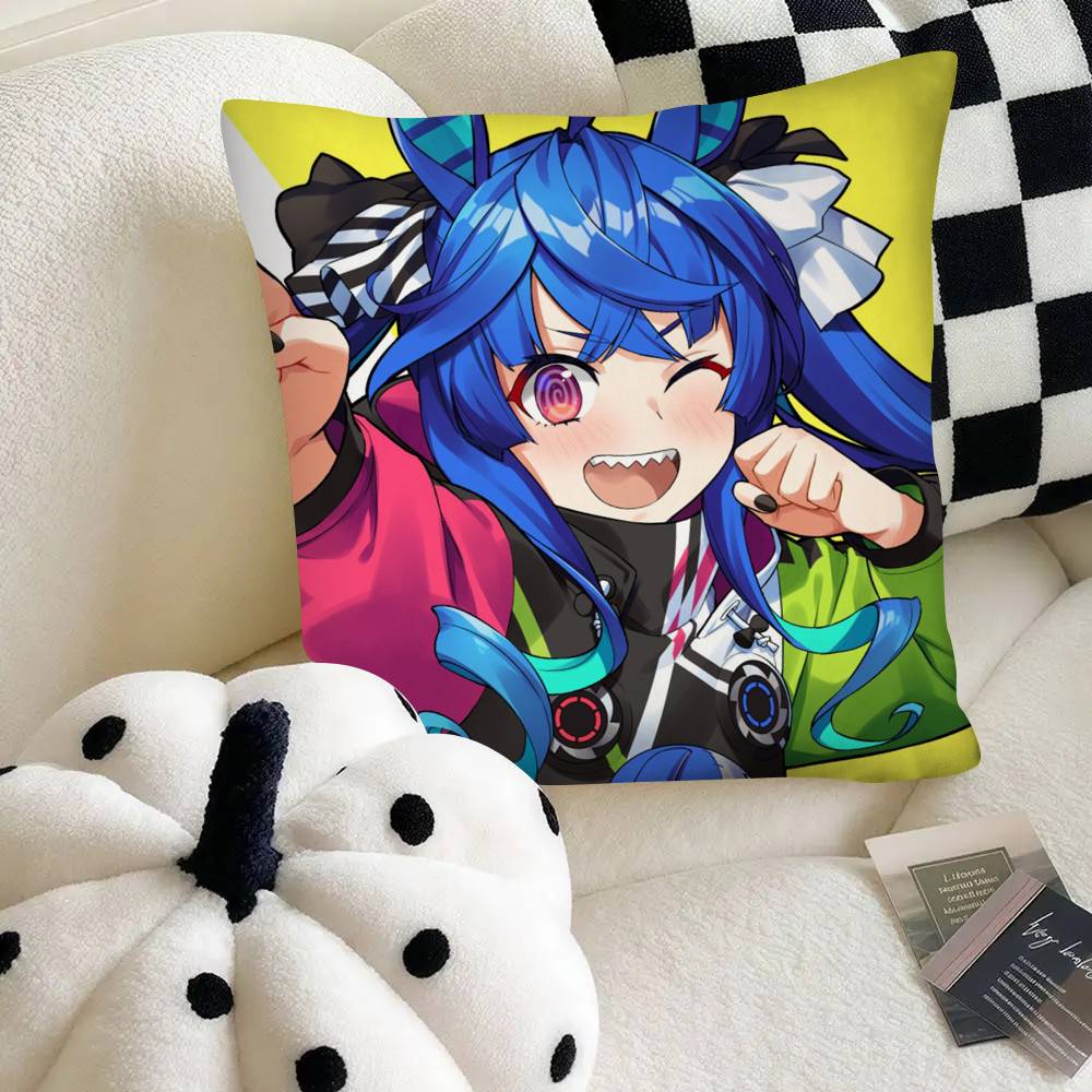 Twin Turbo Hot Anime Umamusume Pillow Case Square Pillow Bedroom Sofa Leisure Comfort Cushion Car Home Decoration