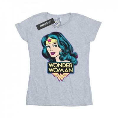 Baumwoll-T-Shirt mit Wonder Woman-Kopf für Damen