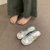 Flat-bottomed Xiaoxiang bag head half slippers women's shoes wear new summer Mary Jane half tray sandals