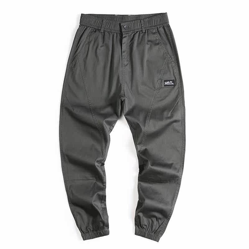 Japanese-Style Trendy Brand Loose-Fitting Workwear Jogger Pants for Men, Summer Straight-Leg Versatile Cuffed Harem Casual Long Pants