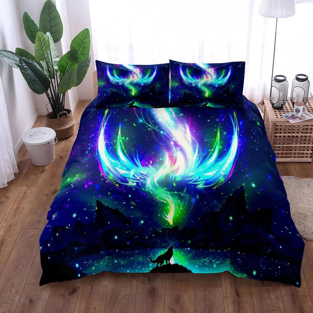 3D Ghost Wolf Night Duvet Cover Set King Queen Double Full Twin Single Size Bed Linen SetHigh End Quilt Cover Customization