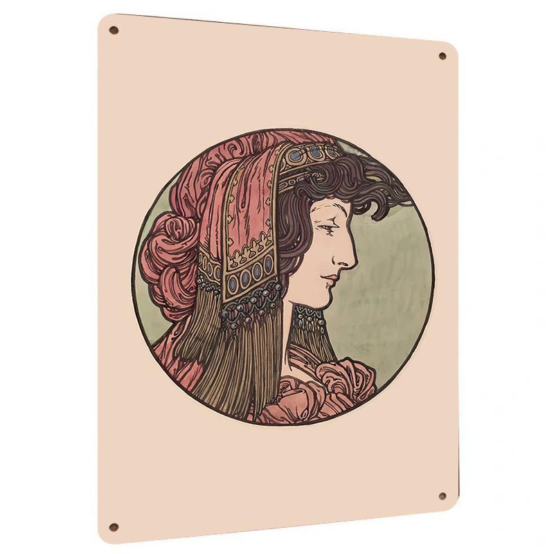 

Vintage European Lady Profile Iron Painting Wall Art Decor for Living Room 20x30cm（7.8x11.8inch）