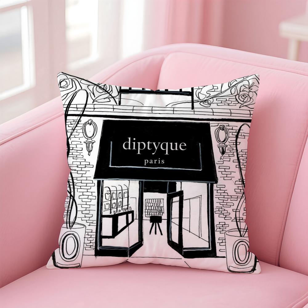 Luxury D-Diptyque Cushion Cover Home & Car Multi-Scene Pillow Cover - Reversible, Soft & Durable for Daily Use