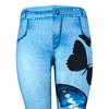 New Women Fashion Plus Size Butterfly Print Skinny Casual Faux Denim Long Pants