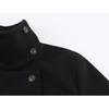 Autumn Winter Women's Loose and Casual Style Simple Long Sleeve Buckle Stand Up Collar Coat