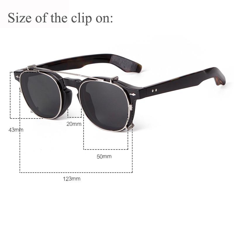 Vintage Nýt Steampunk Klipové Sluneční Brýle Dámské Pánské Klasické Čtvercové Odnímatelné Sklopné Polarizační Čočky Sluneční Brýle UV400