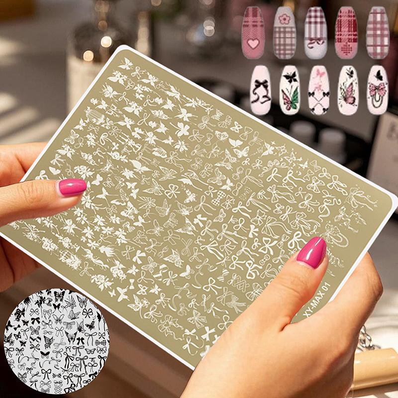 Large Nail Stamping Plates Butterfly Flower Pattern Stainless Steel Stencil Nail Art Stamps Geometry Template Nail Tools