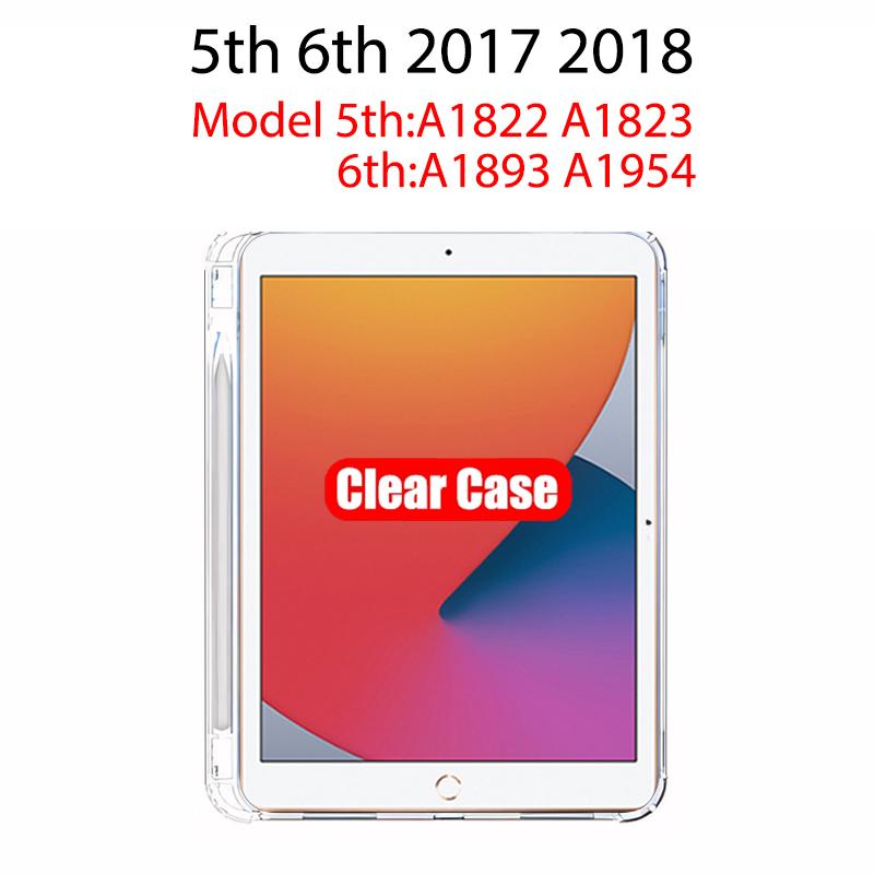 Clear Case For iPad 10th 9th 8th 7th 6th 5th Generation With Pencil Holder Case iPad Air 11 5 4 3 Pro 13 12.9 Mini 6 7 Tpu Cover