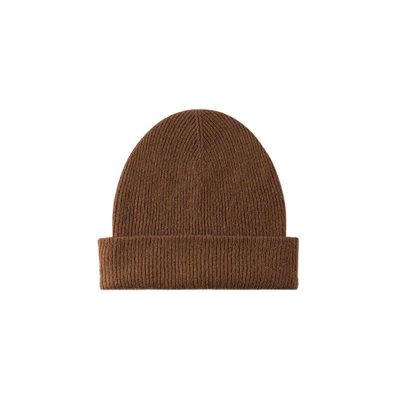 Premium Korean-Style Women's 100% Wool Knit Hat, Thickened for Warmth, Perfect for Autumn and Winter