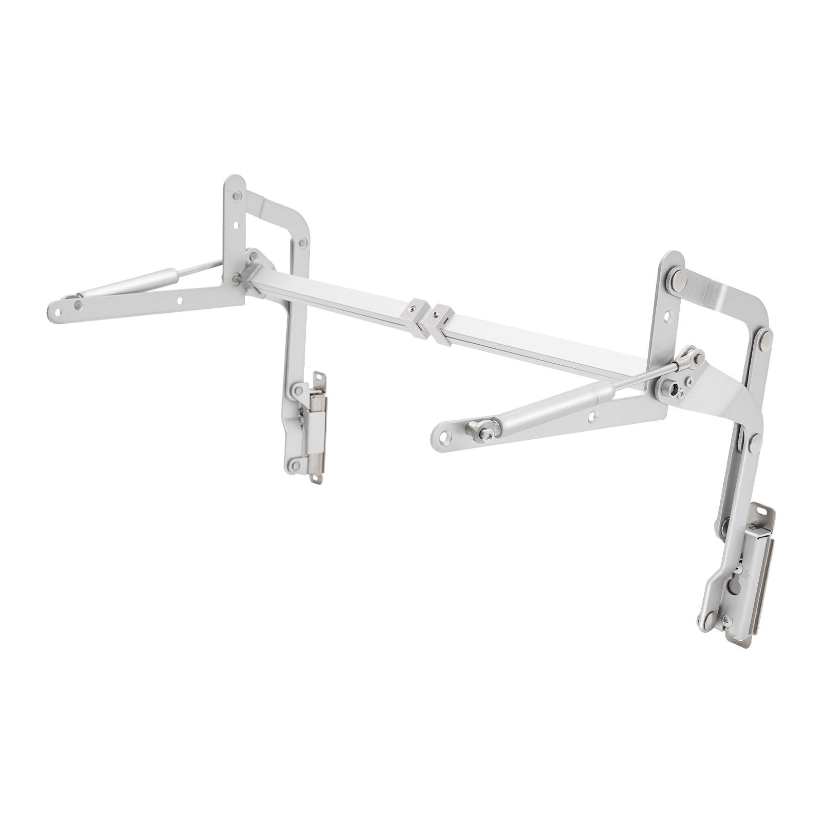 

Комплект подъемников для шкафов, 2 пневматические пружинные стойки 250 Н для откидных петель, сверхпрочный алюминиевый сплав для кухни, ТВ-тумбы, гардероба серебряный