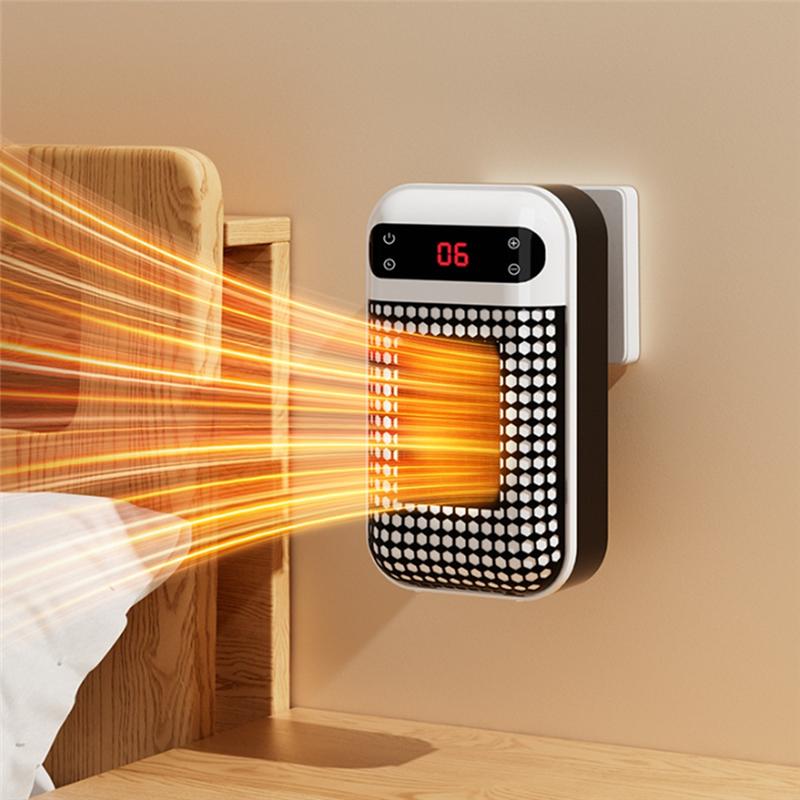 

CYCLI-Electric Heaters Indoor Electric Space Heaters 500 Watt Heater For Winter Remote Heater With LED Display US Plug-A