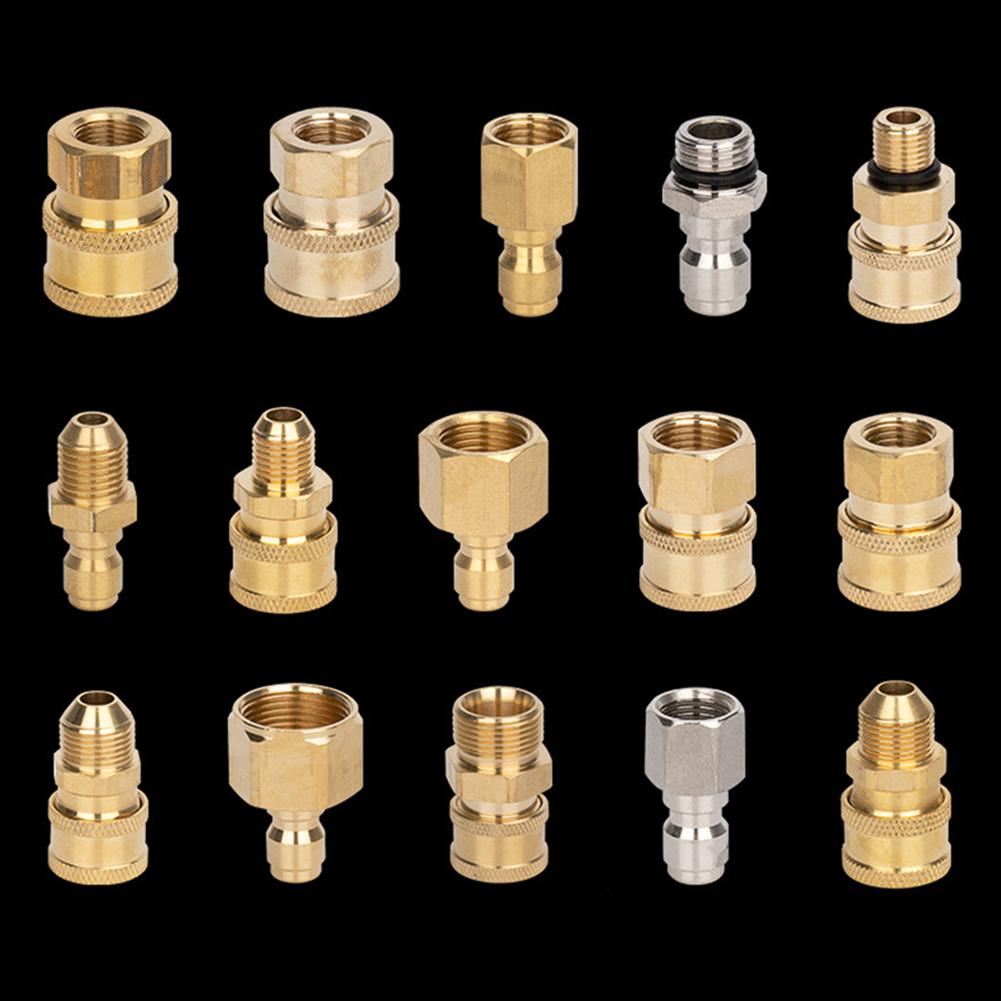 G1/4 High Pressure Washer Coupler Copper Quick Connect Fitting Male Thread Accessorie Car Washer Adapter Garden Irrigation Joint