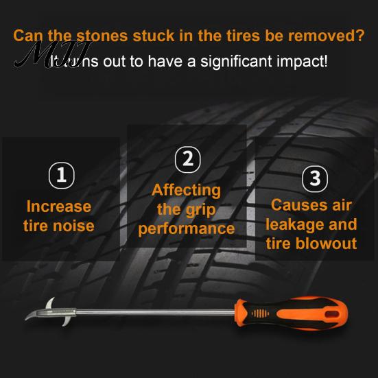 Stubborn Stone Remover for Tires Tire Cleaning Hook, Car Gap Buckle Groove Cleaner Universal Tool Automotive Repair
