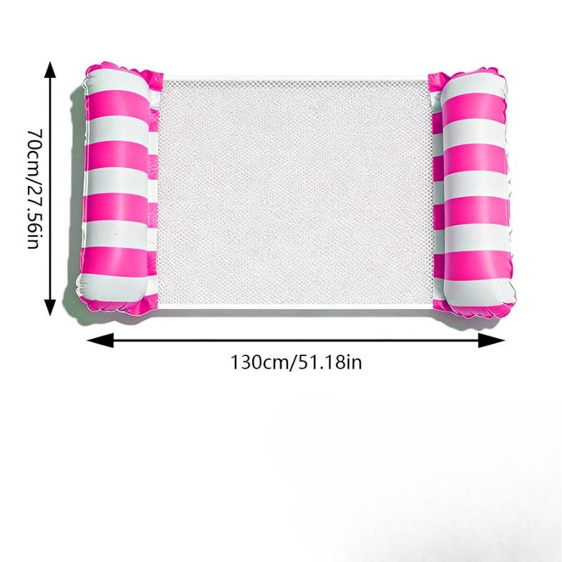 Inflatable adult water hammock chair - Foldable striped inflatable swimming ring, swimming gadget