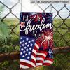 2D Flat "Let Freedom Ring" Patriotic Metal Sign, 8×12 Inch Aluminum Wall Art, Patriotic Flag & Fireworks Design, Durable Decor for Memorial Day, 4Th