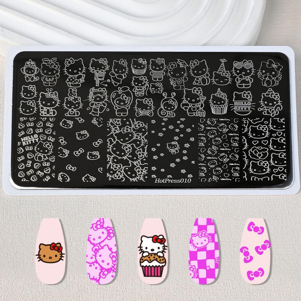 KT Cat & Mickey Mouse Anime Nail Art Stamping Plate for Beginners