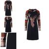 Hot Lady Women Dress Christmas Elk Print Long Sleeve Hooded Evening Party Dress For Festive Occasions