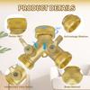 2 Way Brass Garden Tap Splitter, Double Way 3/4" Garden Hose Splitter Y Valve with Quick Individual On/Off Splitter Connector for Outdoor