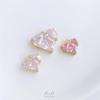 14K Gold-Filled Peach Heart Pendant with Zircon Charms for DIY Bracelets & Earrings