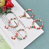 Cross-Border Color-Block Polymer Clay Christmas Earrings - Creative Holiday Party Jewelry Dopamine Ear Hoops