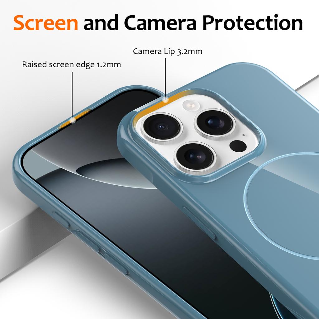 For iPhone 13 Pro Max Magnetic Case Compatible with MagSafe TPU Phone Back Cover with Lanyard