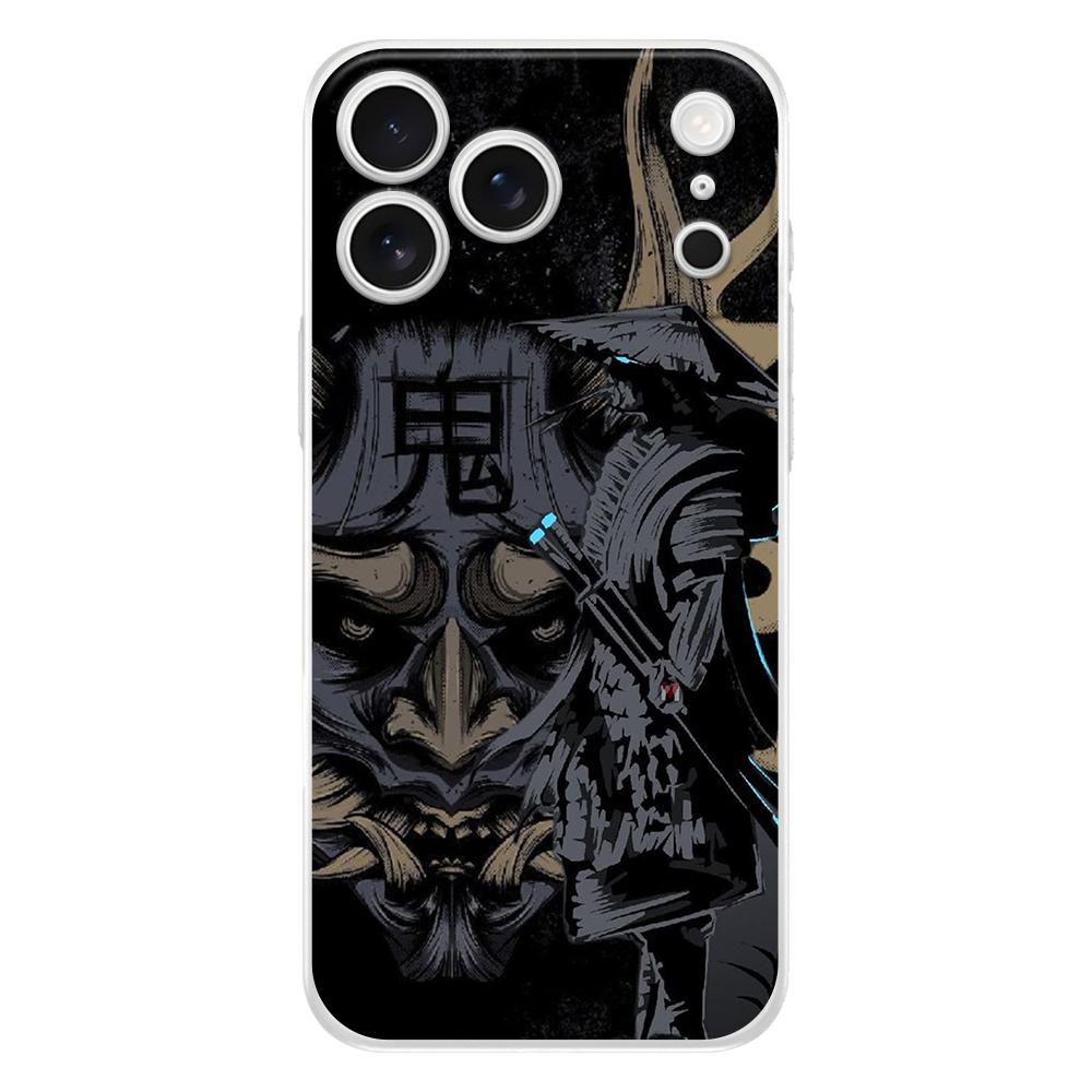 Soft Phone Case For iPhone 17 Air 16E 16 11 15 14 Pro MAX 12 13 7 8 Plus SE Easter Cover Protection Japan Ghost Face Samurai