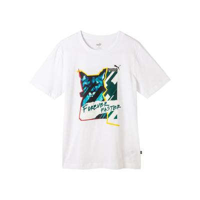 Loose Casual Printed Cotton Short Sleeve T-Shirt Men Tops White 686395-02