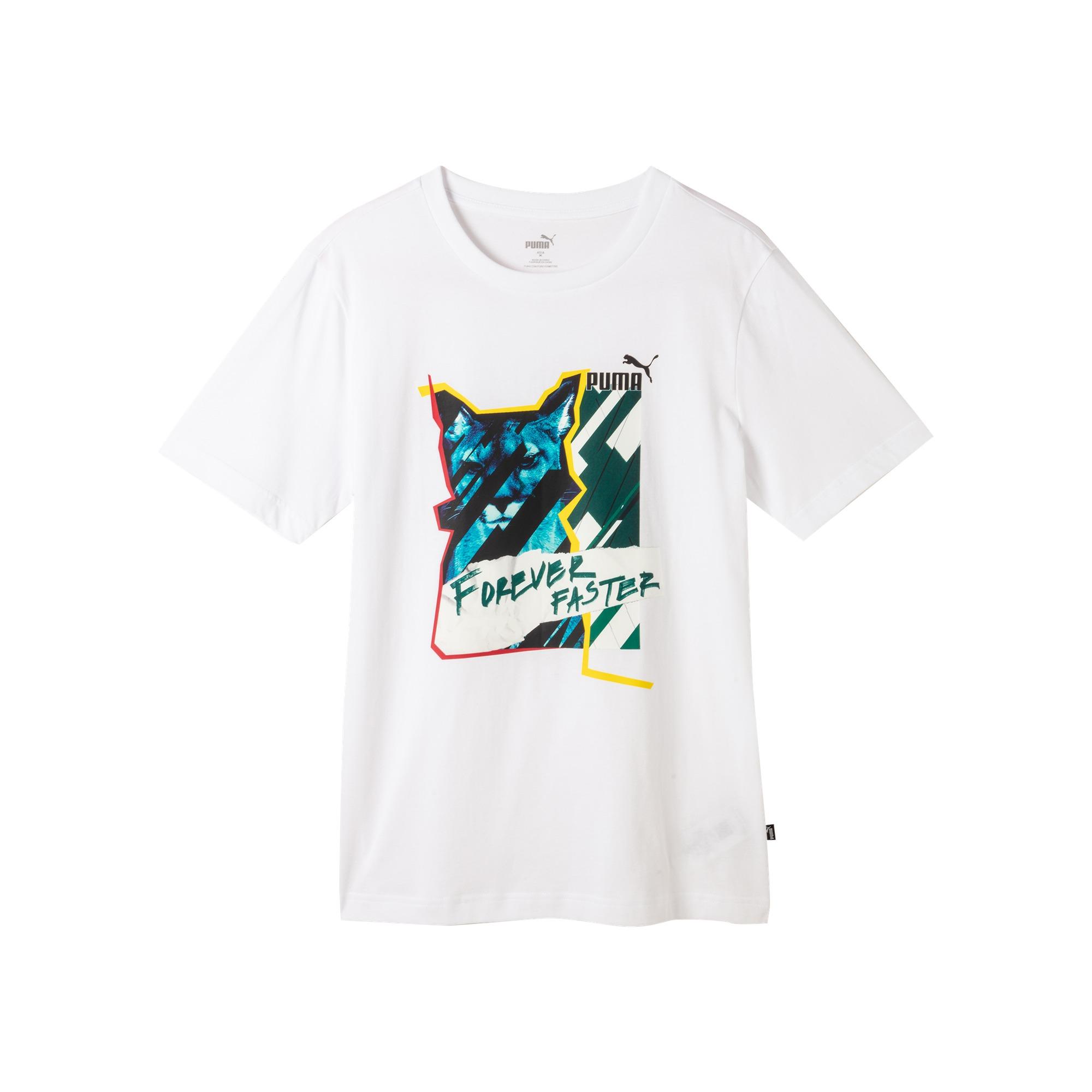 

Puma Loose Casual Printed Cotton Short Sleeve T-Shirt Men tops White 686395-02 XL