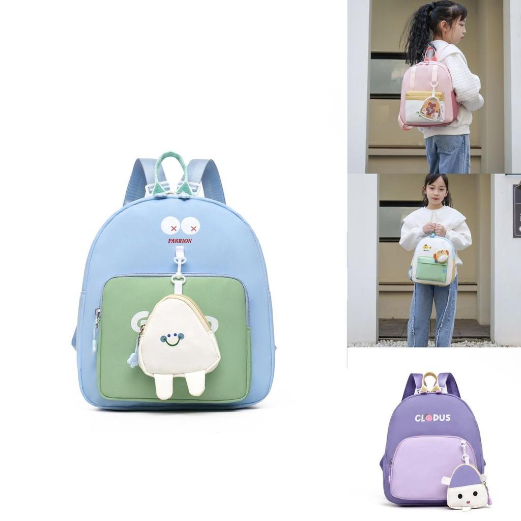 Stylish Unisex Kindergarten Backpack In Pure Color For Kids With Lightweight Comfort