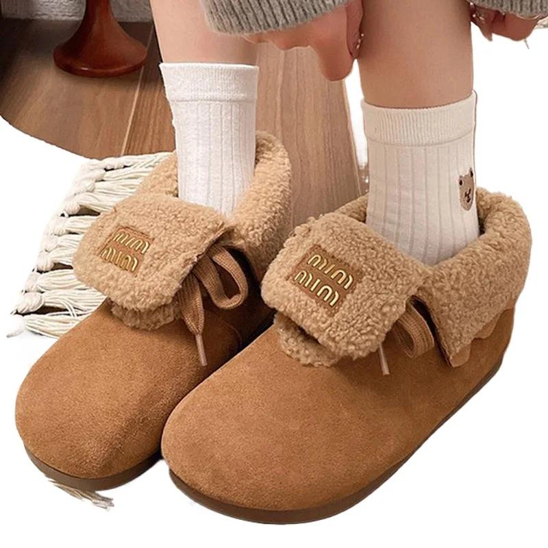

Padded Shoes 2025 New Snow Boots Winter Women Winter Footwear Plush Furry Ankle Shoes Faux Suede Booties Buckle Belt Botas Mujer 35 хаки