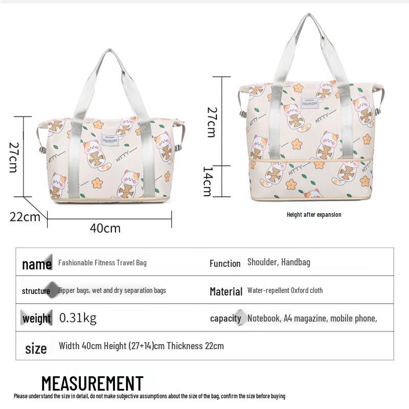 Büyük Kapasiteli Seyahat Düzenleyici: Kıyafetler, Kısa Seyahatler ve Kuru/Islak Ayrımı için Çok Yönlü Saklama Çantası