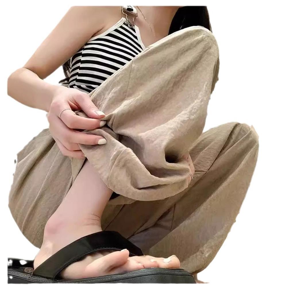 Summer Women's Wide Leg Pants High Waisted Loose Draped Casual Pants