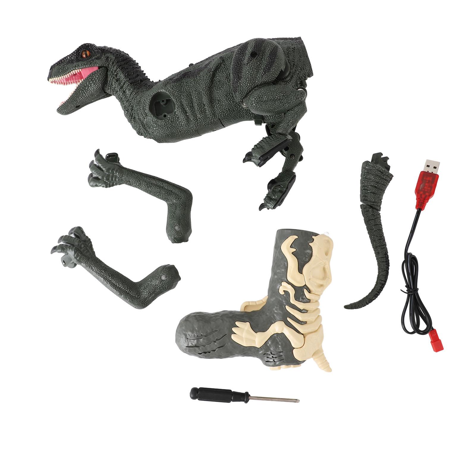 

2 в 1 2.4G пульт дистанционного управления игрушка динозавр звук свет симуляция умный электрический RC шагающий динозавр зелёный