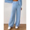Women's Comfortable Warm Wool Pants  Drawstring Sweater Trousers Straight Leg Wide Leg Pants