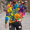Mens 3D Graphic Print Crew Neck Long Sleeve T-Shirt Casual Streetwear Teens Adults