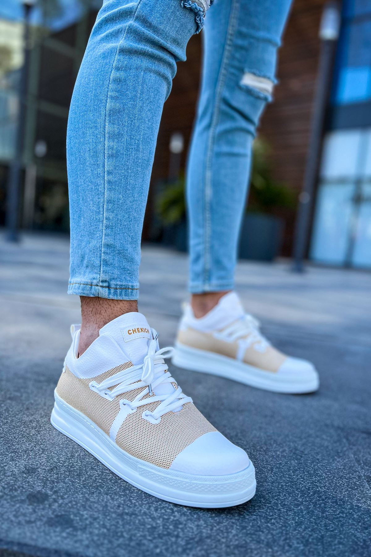 

CHEKİCH New Collection CH219 Laser Men Shoe White Black Brown Tan 39