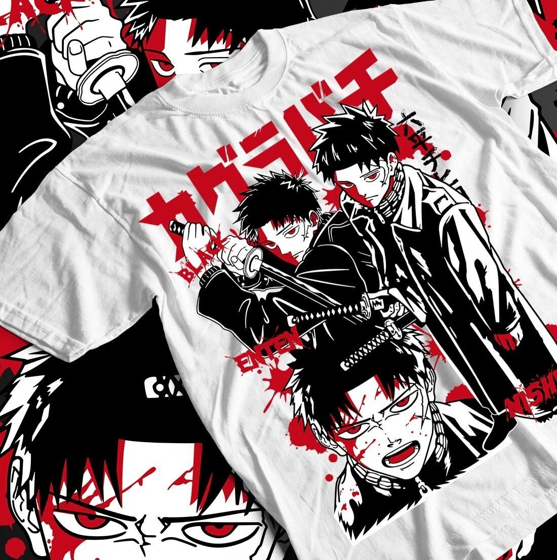 Футболка Jujutsu Kaisen, Подарочная футболка с Годжо Сатору, Хоррор Аниме, Унисекс, Тяжелый хлопок 2XL