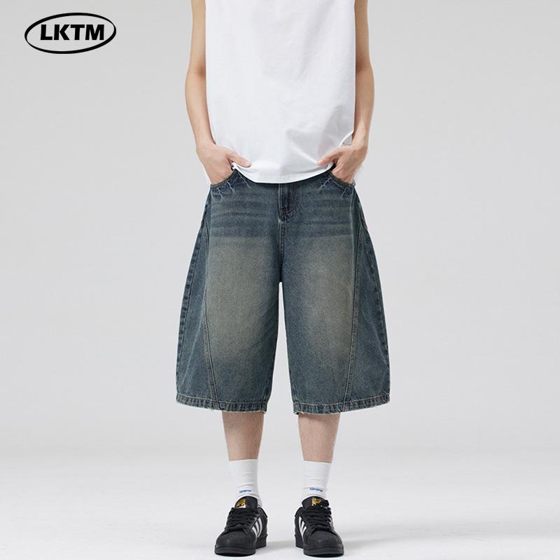 

LKTM Menswear American Retro Lightning Kukri Shorts – Trendy Unisex Design, Versatile Silhouette. S [90-105 lbs]