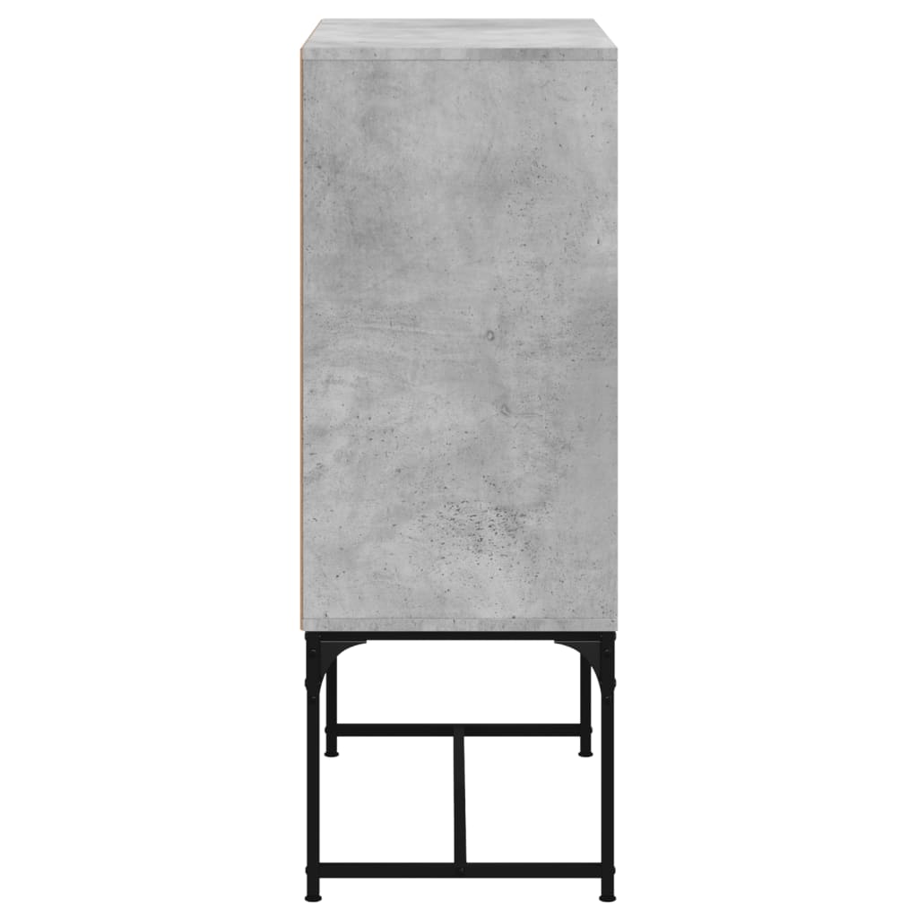 Vidaxl Szafka Ze Szklanymi Drzwiami, Szarość Betonu, 69X37X100 Cm